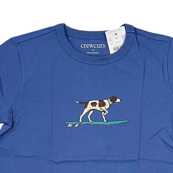 NWT J Crew Blue Boys' Surfer Dog Graphic Tee - Picture 2 of 9